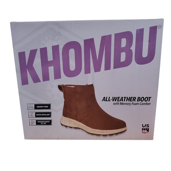 Khombu Women 9 Dusk All Weather Boot Faux Leather Zip-up Outdoor Winter Shoes - Picture 7 of 12
